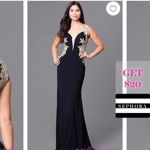 Gorgeous Black and Gold long evening gown.
